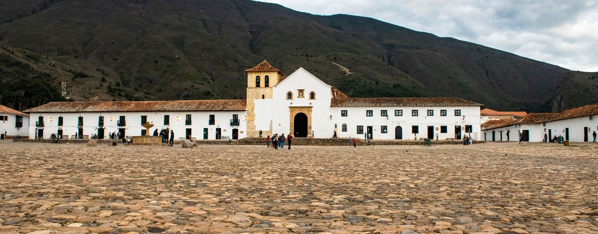 Villa de Leyva's colonial plaza on the Stage 3 route