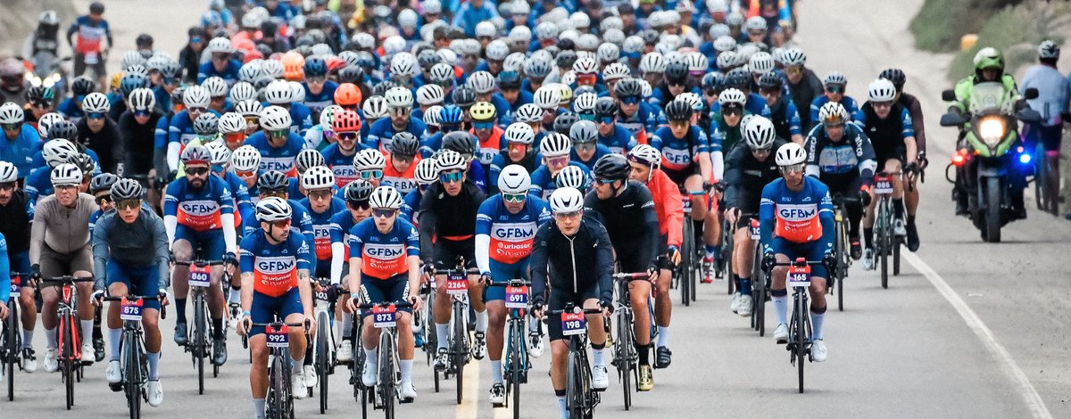 Riders at the Gran Fondo Boyacá Mundial race finish